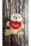 Large Size Luxury Plush Heart Teddy Bear Keychain Size 14 Cm, Width 8 cm - Car Ornament - Bag Ornament - 2