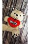 Large Size Luxury Plush Heart Teddy Bear Keychain Size 14 Cm, Width 8 cm - Car Ornament - Bag Ornament - 3