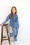 Girl's Blue Denim Jacket and Pants Jean Winter Set - 5