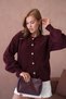 Oversized Buklet Yarn Crew Neck Knitwear Cardigan Aw25Hi0052 - 6