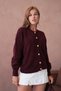 Oversized Buklet Yarn Crew Neck Knitwear Cardigan Aw25Hi0052