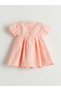 Özmarka New Season Pink Ribbon Detailed Crinkle Baby Girl Dress - 4