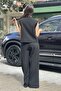 Women's Top with Tight Bone Buttons Vest and Pants Set - 4