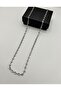 Steel Silver Color Link Chain Necklace - 4