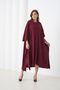 Stylish Wide-Fit Poncho Jacket with Front Buttons and Asymmetrical Cut Batwing Sleeves Suitable for Women's Hijab - 5
