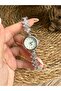 Stylish Silver Women's Wristwatch with Round White Stone Inside - 7
