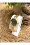 Roman Numeral Gold Inside Green Women's Wristwatch - 4