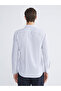 Navy Blue Slim Fit Long Sleeve Striped Men's Shirt - 4