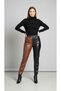 Women's Multi-Colored Black-Brown Faux Leather Pants