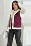 Women's Plush Trim Pocket Vest – Contrast Color & Winter Style - 7