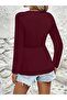Women's Long Sleeve Low-Cut Wrap Detail Viscose Blouse - 2