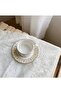 مفرش طاولة مربع أبيض من الدانتيل، مقاس 90×90 سم، مطرز - غطاء سرير مقاوم للغبار، ديكور غرفة النوم - 3
