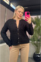 Black Wrinkled Cardigan - 7