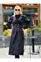 Balloon Sleeve Cuffed Trench Coat - 4