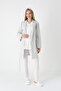 Women's Ecru Jacquard Shawl Collar Lace Winter Special Design Maternity Pajama Set - 5