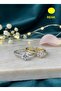Lotus Solitaire Adjustable Women's Ring Elegant and Stylish Design Steel-Like Jewelry