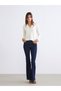 Mg Trenden Ecru V-Neck Women's Knitwear Cardigan - 2