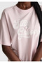 Women's light pink 100% cotton front print Printed crew neck t-shirt - 6