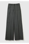 Women's dark grey viscose blend wide leg pants with pockets - 2