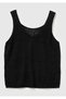 Women's Black Alpaca and Wool Blend Knitwear Tank Top - 2