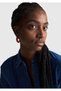 Women's blue 100% cotton button-up denim shirt with front pocket detail - 6