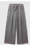 Girl's Anthracite Melange Sweatpants with Pleated Detail on the Front, Tie-Up Waist, and Elasticated Back