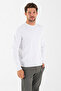 Men's Crew Neck Jb Embroidered Knit Sweater White - K-2601 - 4