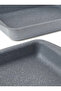 3-Pieces Granite Square Pan Set Grey (33x22, 35x25, 38x28 cm) - 3