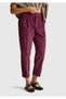 Women's plum waist elastic velvet pants