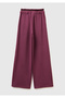 Women's Plum Modal Blend Pocketed Lace-Up Waist Wide Leg Sweatpants - 4