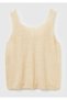 Women's Ecru Alpaca and Wool Blend Knitwear Tank Top - 4