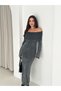 Madonna Collar Washable Long Knit Dress - 2