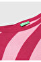 Women's Fuchsia Viscose and Wool Blend Stripe Pattern Boat Neck Sweater - 7