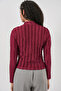 Women's Textured Stretch Knit Blouse 975 - Burgundy - 7