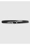 Women's Black Metal Buckle Belt - 3