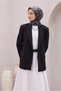 وشاح حرير تويل أسود بنمط هندسي 100% 4211 - 54 - 2