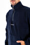 Men's Half Zipper Embroidered Kangaroo Pocket Sweatshirt Navy Blue - 25K 6066-1 - 2