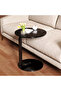 Side Table Small End Table, C-Shaped Wood Sofa Table with Metal Frame for Living Room, Bedroom, Smal - 2