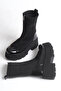 Kelivona Black Women's New Season Thick Sole Elastic Front Zipper Detailed Daily Comfortable Fit Stretch Boots - 2