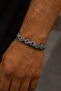 Silver Color Chain Detailed Steel Men's Bracelet