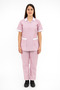 Women’s Checkered Housemaid Uniform Set with Zipper Closure – Short Sleeve Top and Pants