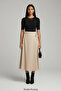 Women's Tie Detail Scuba Fabric Asymmetrical Skirt Nms075 - 3
