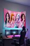 Black Pink Wall Hanging – Music Themed, High-Quality Fabric, Tapestry Wall Carpet