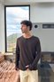 Buttoned Long Sleeve T-Shirt Brown
