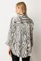 Women's Zebra Patterned Buttoned Shirt Black-Beige 30423 - 5