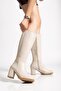 Beige Skin Women's Daily Boots Stylish and Comfortable K402 - 4