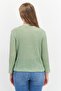 Women Crew Neck Pointelle Sweater, Green - 2