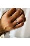 Stainless Steel Silver Unisex Cutout Wedding Band Ring - 2