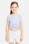 Kids Girl Floral Print Short Sleeve Top, Light Blue