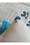 Horse Embroidered Two-Color (White - Blue) Winter Baby Sleeping Set - 2